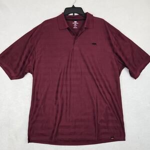 Red Rhino Polo Shirt Mens 2XL (XL) Red Striped Short Sleeve Cotton Blend *READ